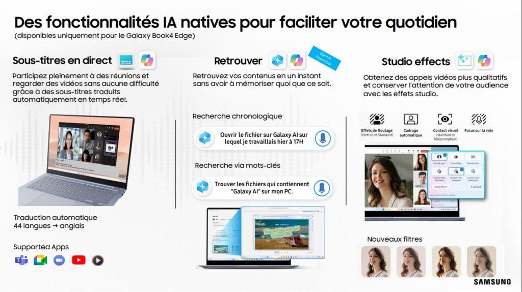 fonctionnalités copilot